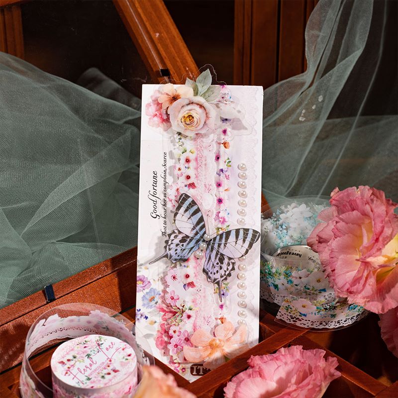 Watercolor Floral  Lace Tape