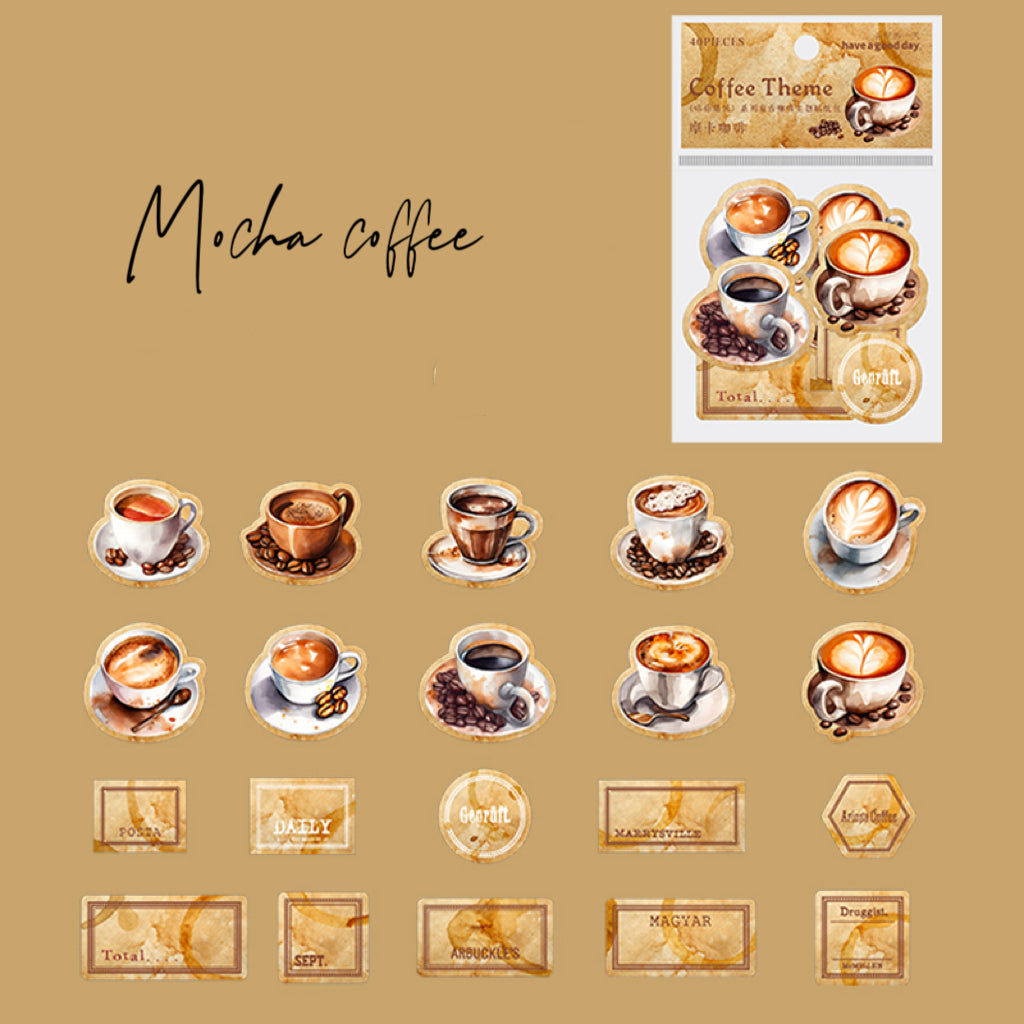 Retro Coffee Stickers