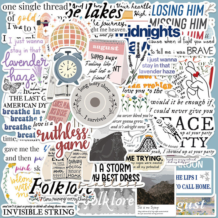 Taylor Swiftie Material Sticker Package – Doodle Diarys