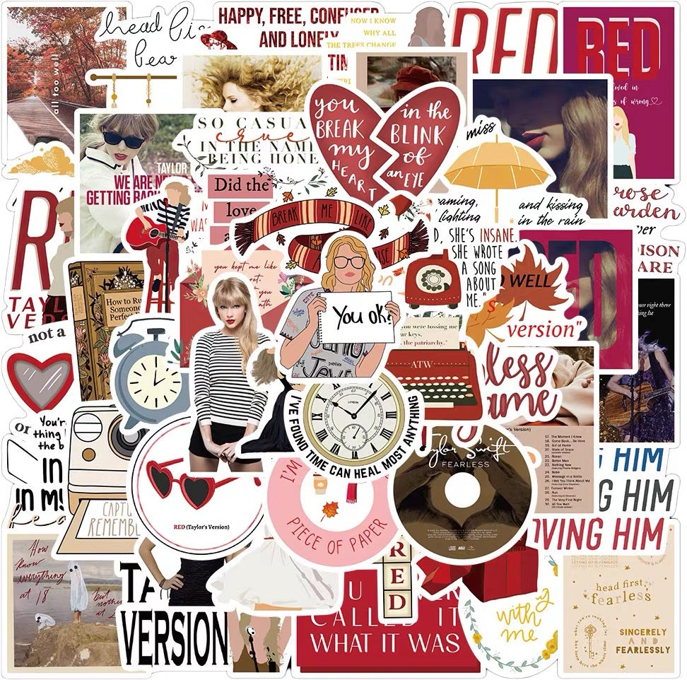 Taylor Red&Fearless Material Sticker Package