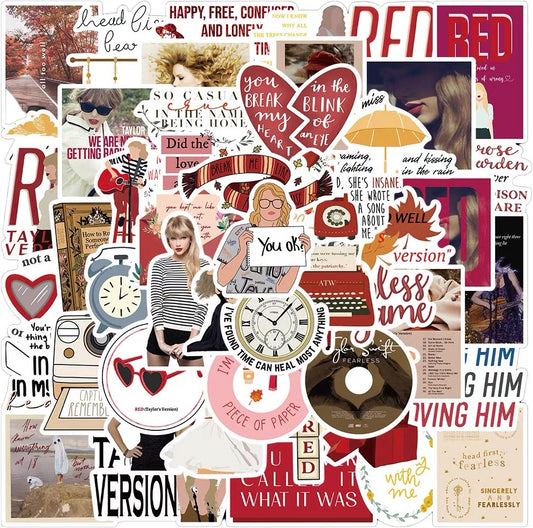 Taylor Red&Fearless Material Sticker Package