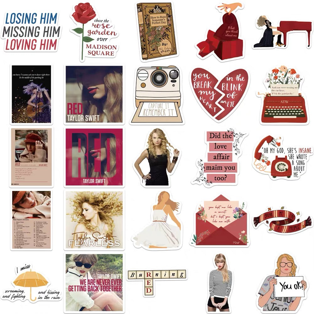 Taylor Red&Fearless Material Sticker Package