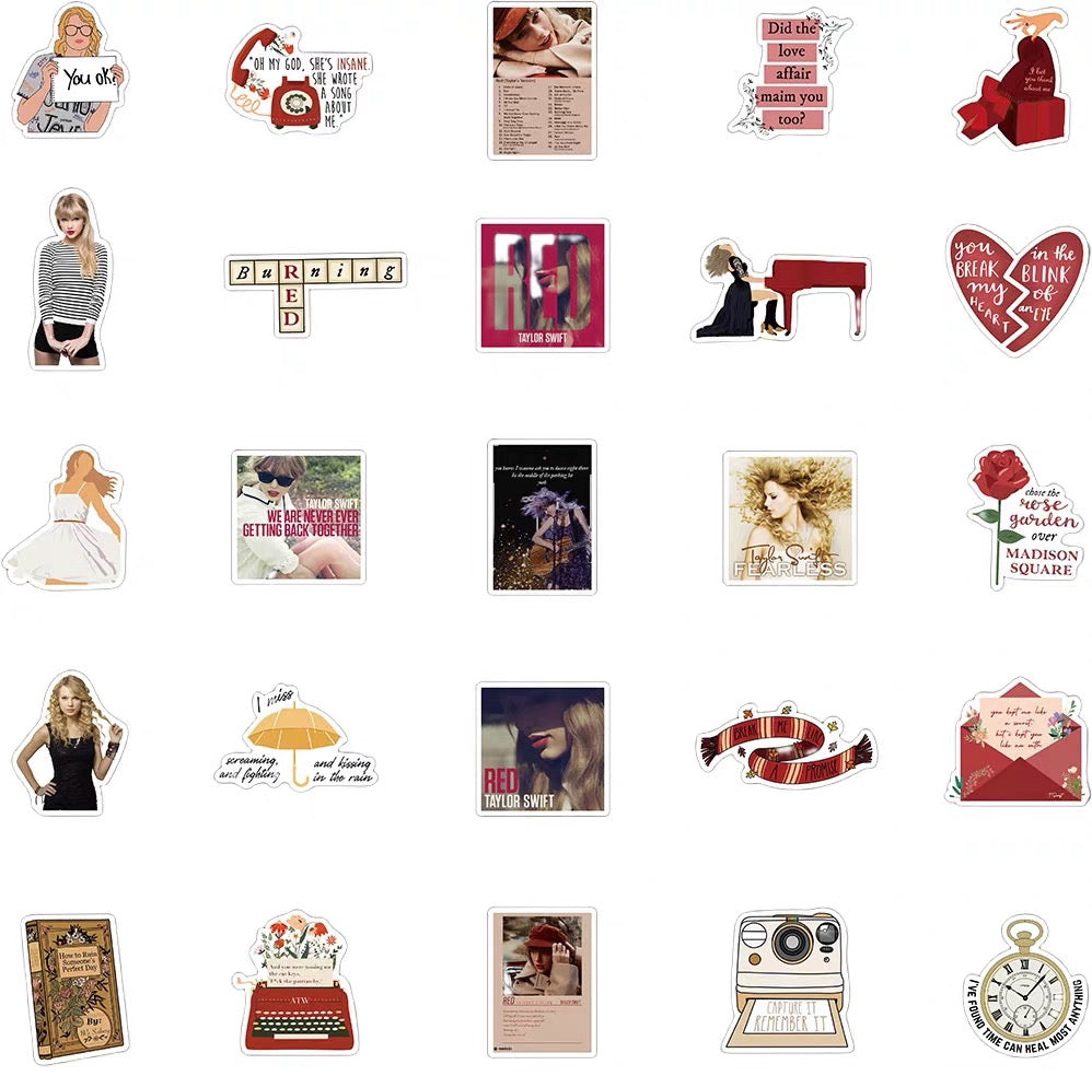 Taylor Red&Fearless Material Sticker Package