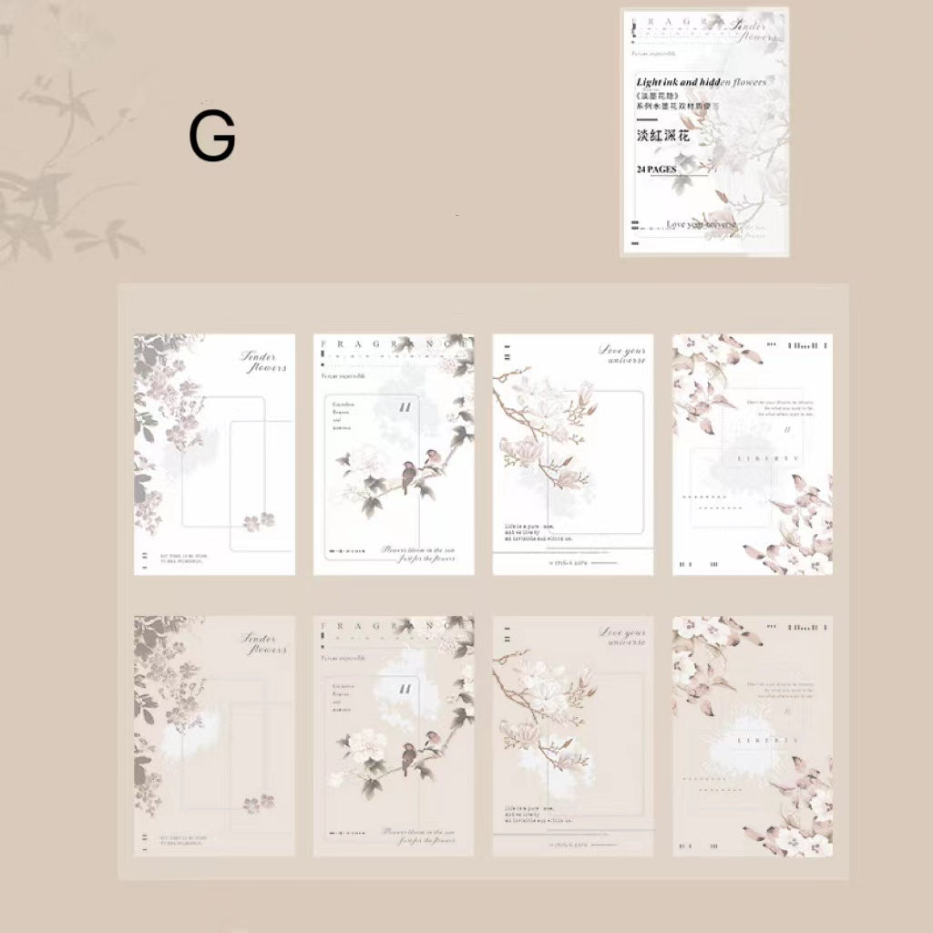 Light Ink Flower Notepads