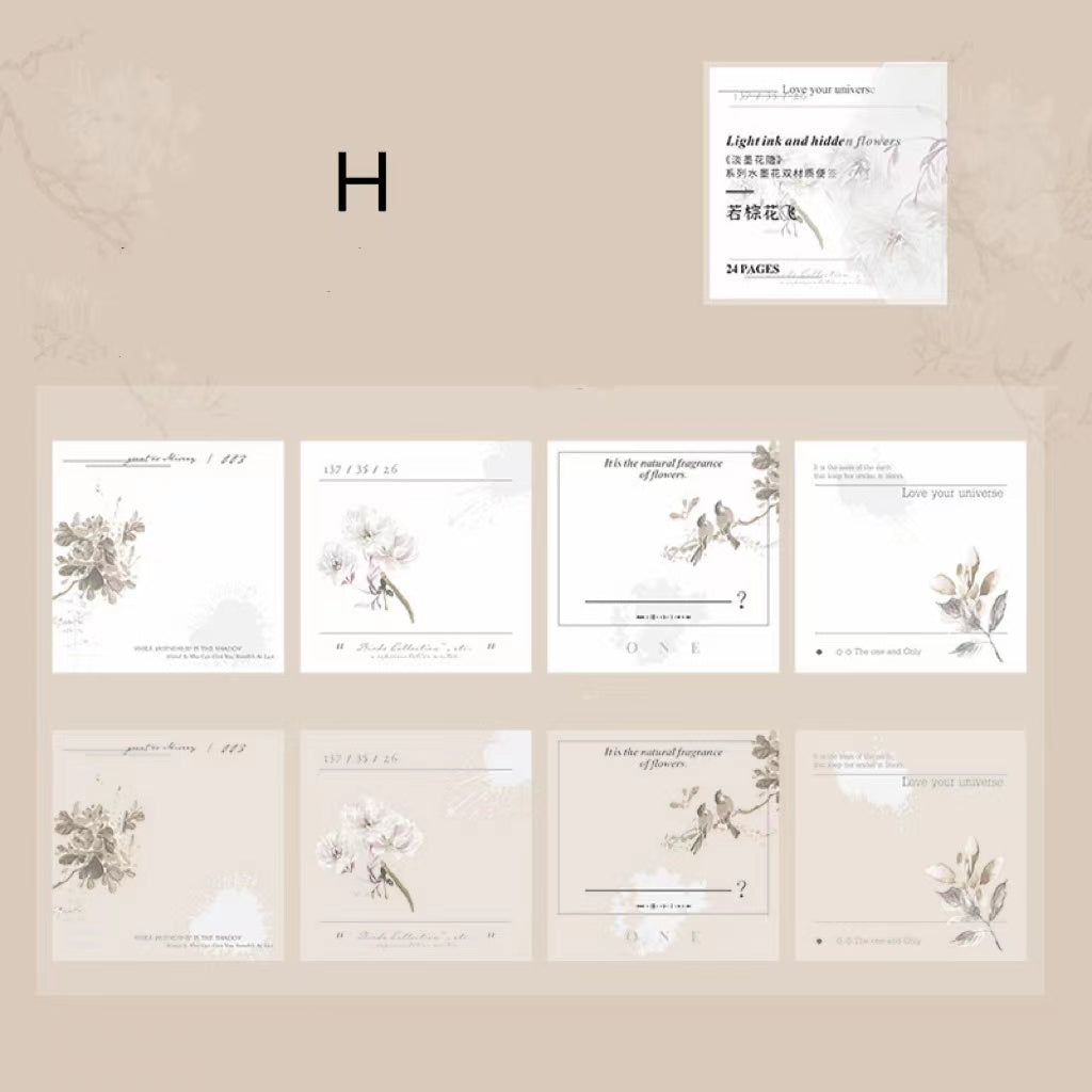 Light Ink Flower Notepads