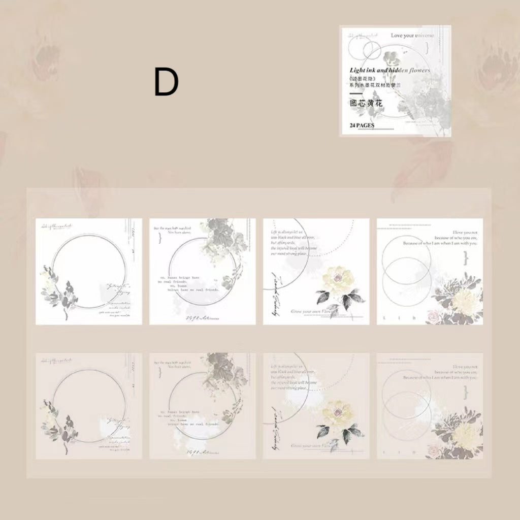 Light Ink Flower Notepads