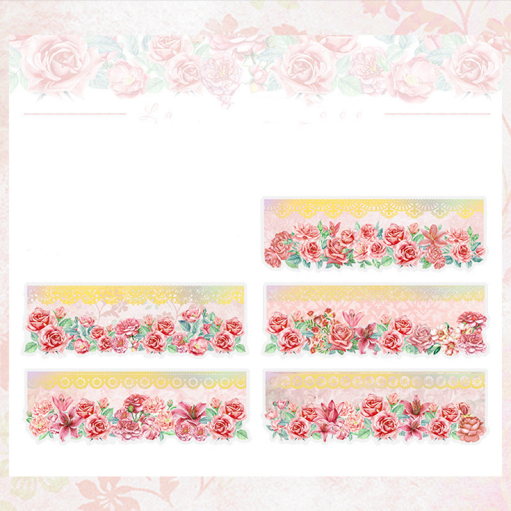 Hot Stamping Lace Floral Stickers