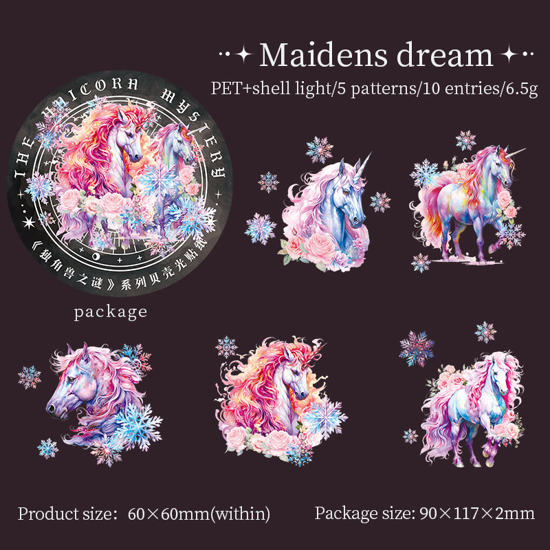 The Unicorn Mystery Shell Light Sticker