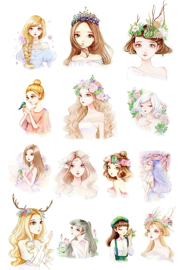 Aesthetic Girl Stickers 14PCS