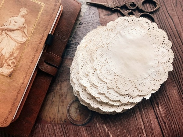 Handmade Coffee Dyed Lace Material Paper