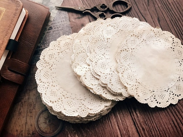 Handmade Coffee Dyed Lace Material Paper