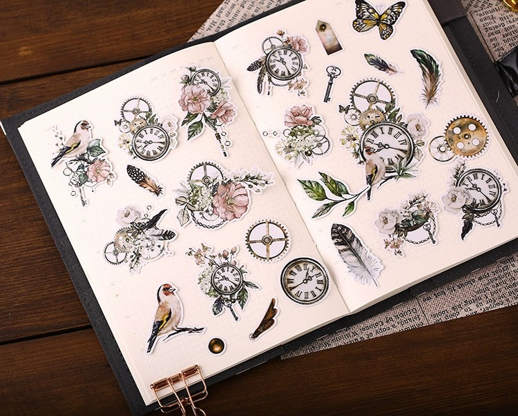 Vintage City Floral Journal Stickers