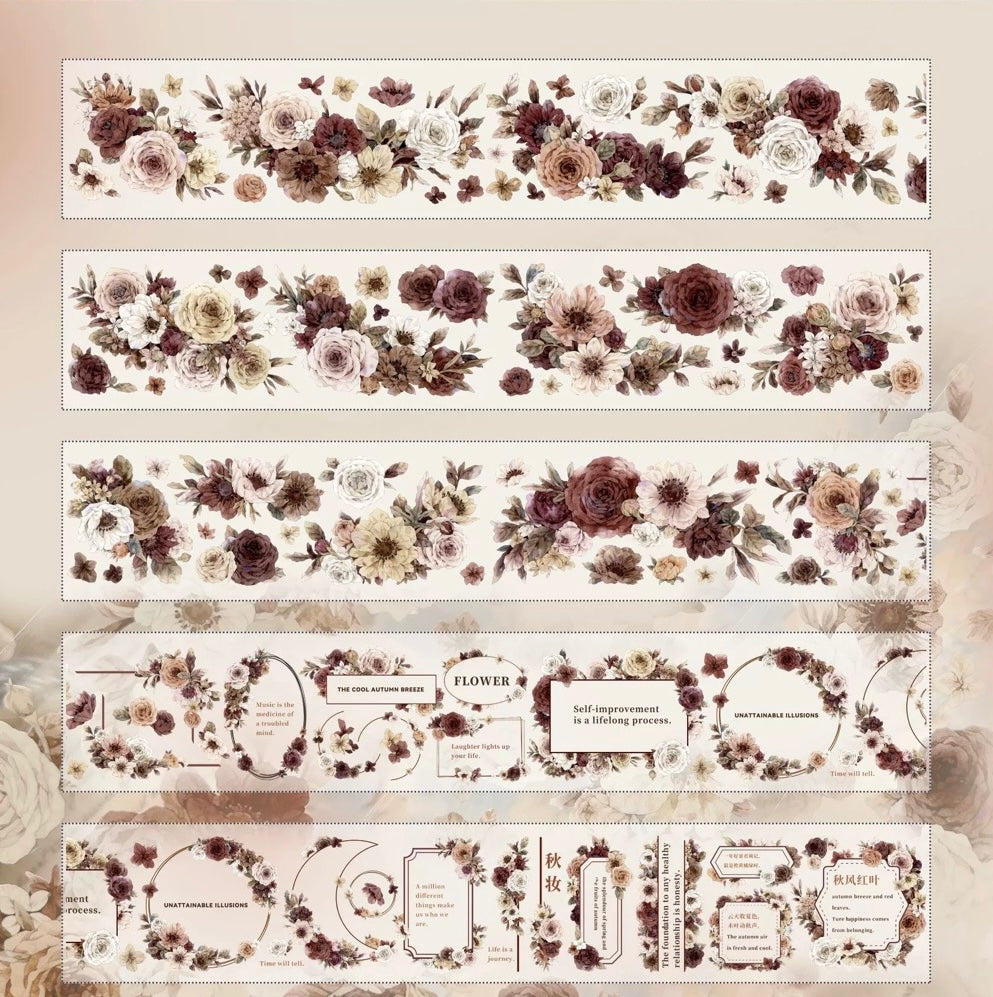 5.5cm*150cm Autumn Retro Flower Tape