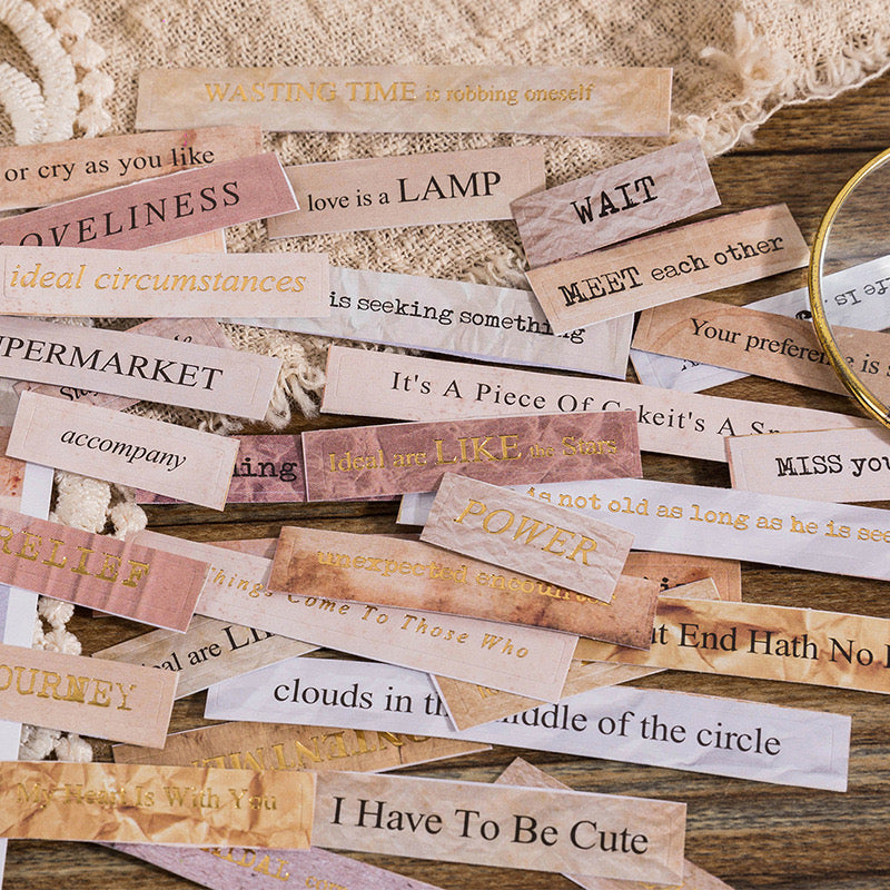 Vintage Words Phrase Stickers