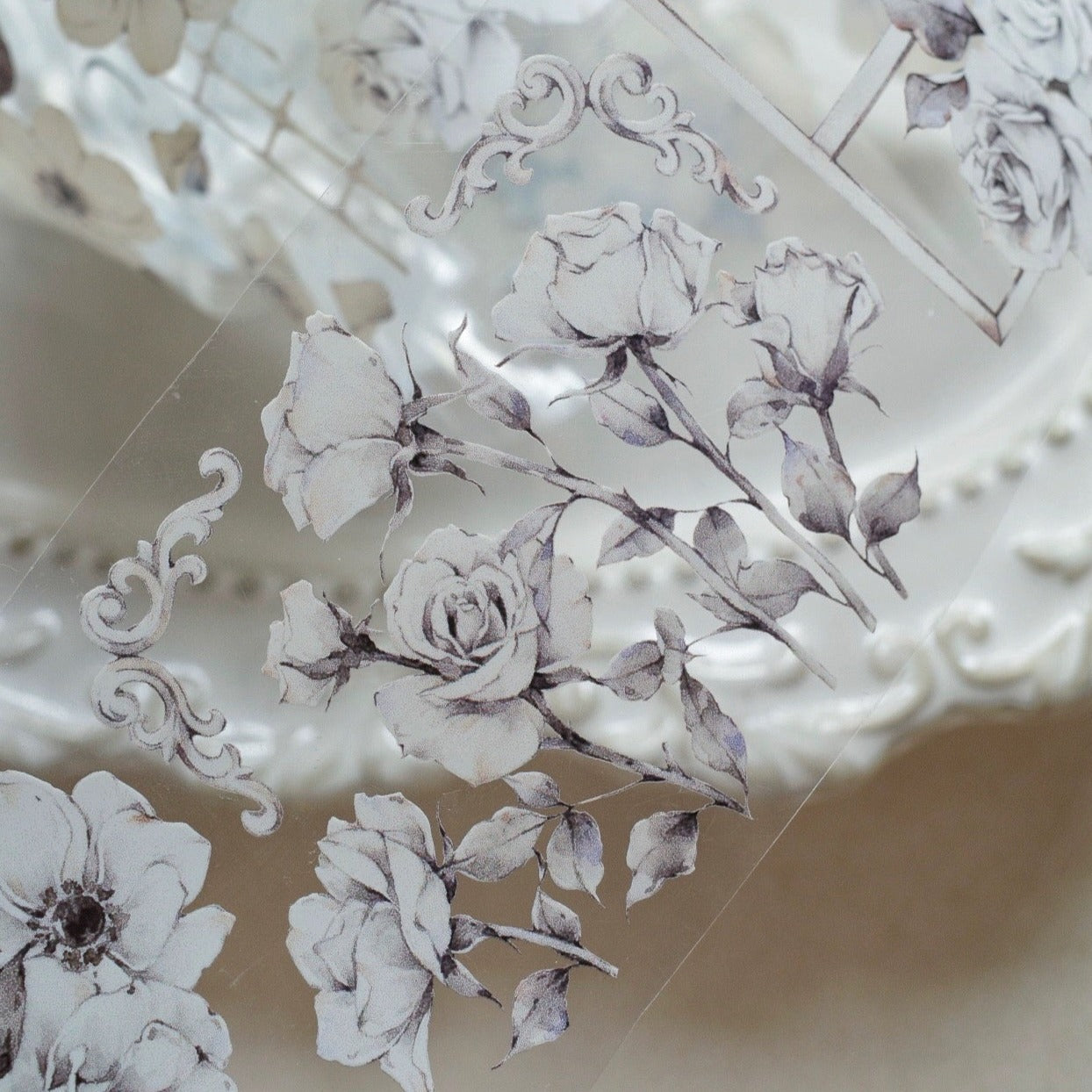 6cm*150cm Garden of Old Dreams White Rose Tape