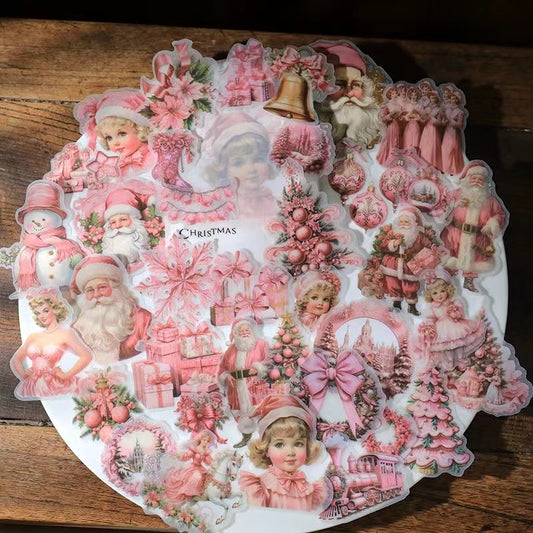 Pink Christmas Vellum Stickers