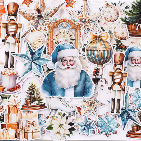 Blue Christmas Sticker 50pcs