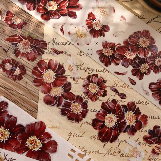 4.5cm*200cm Vintage Crimson Floral Tape