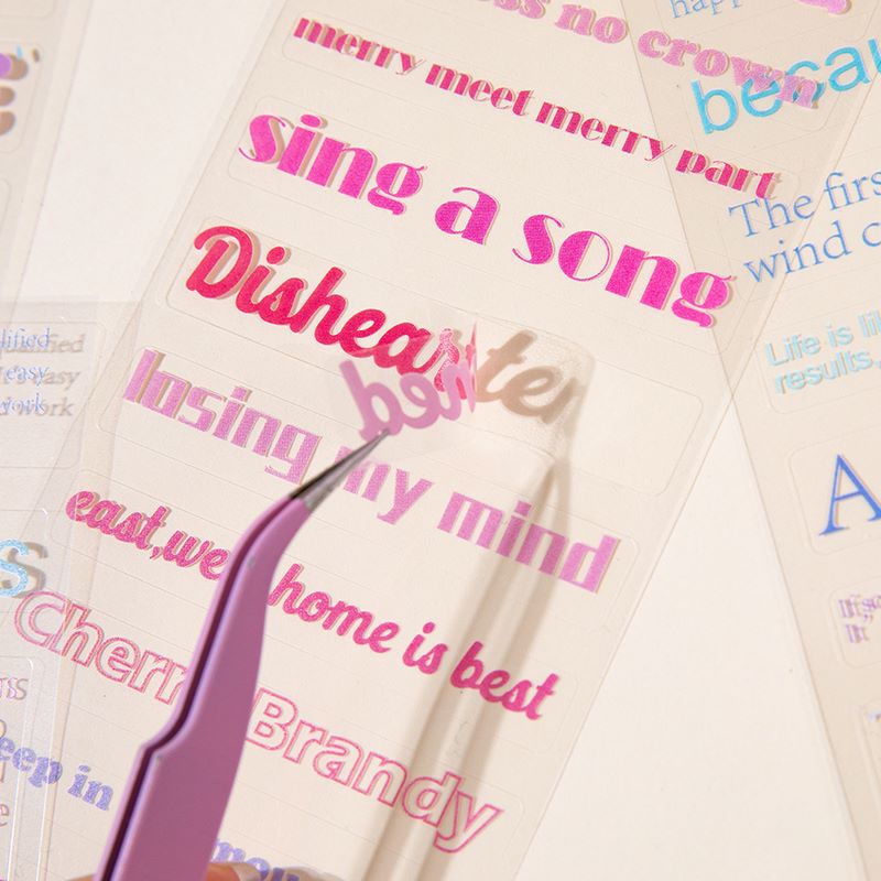 Pre-cut Words Phrase Sticker Book
