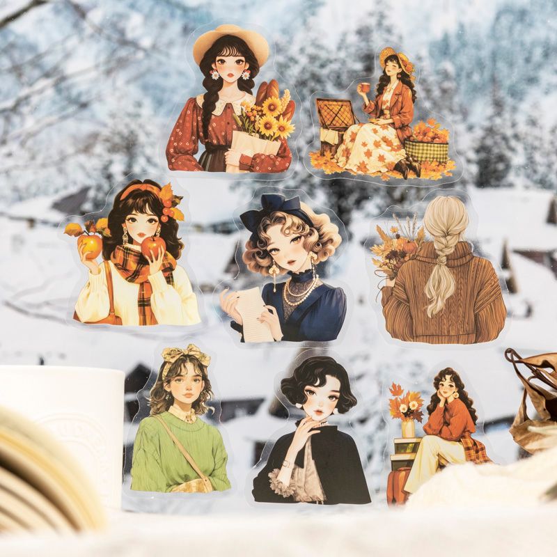 Winter Serenade Girl Stickers