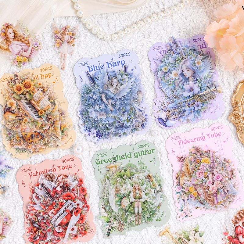 Melody of Strings Floral Maiden Stickers