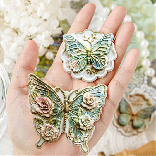 Butterfly Mail Embossed Stickers