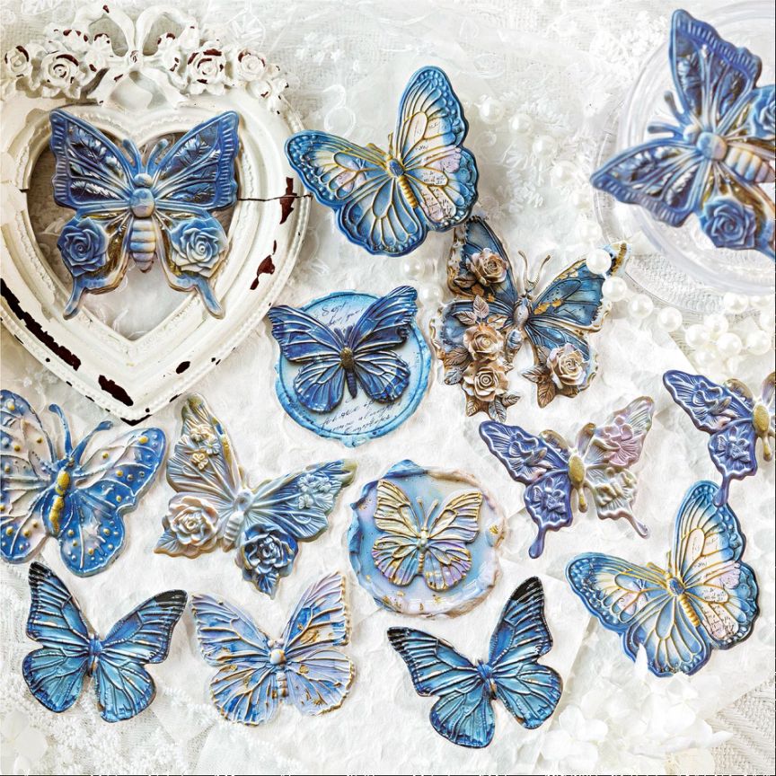 Butterfly Mail Embossed Stickers