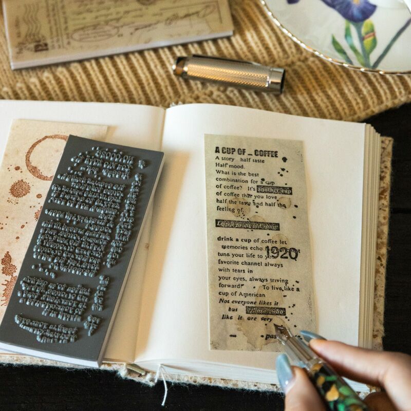 Coffee and Poetry Foam stamp