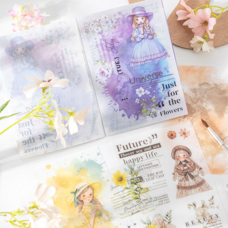 Colorful Ink Flower Sticker Book