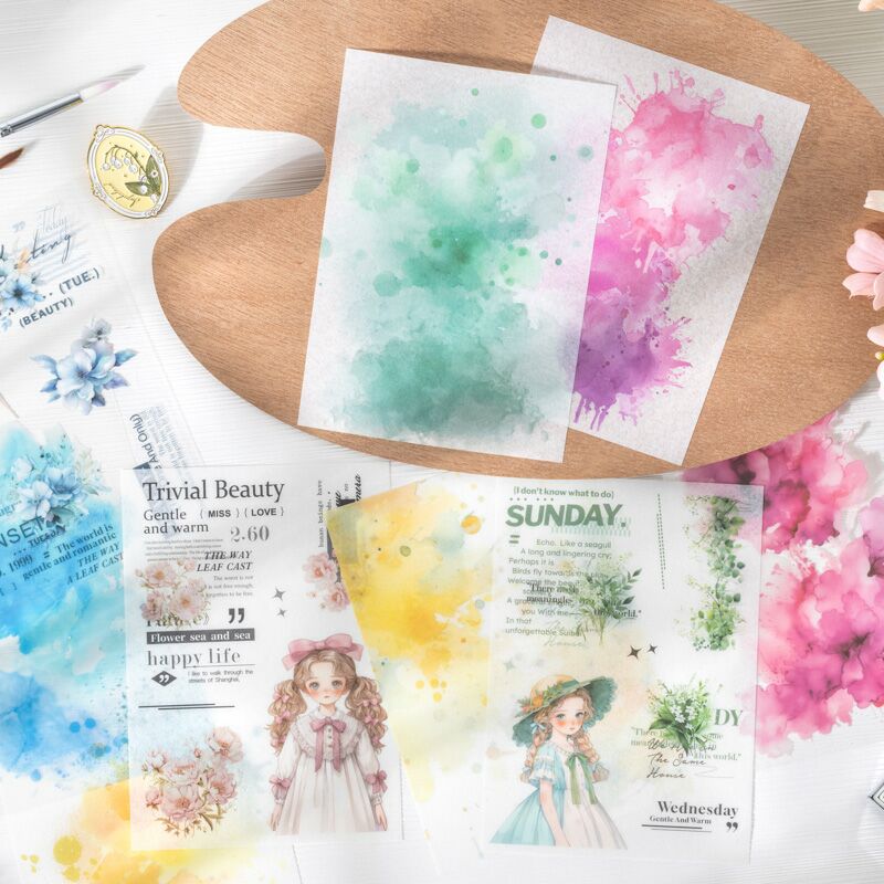 Colorful Ink Flower Sticker Book