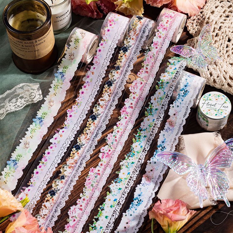 Watercolor Floral  Lace Tape