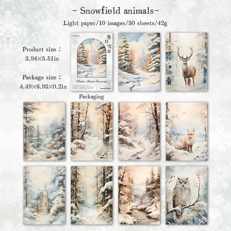 Winter Snowy Scenery Papers