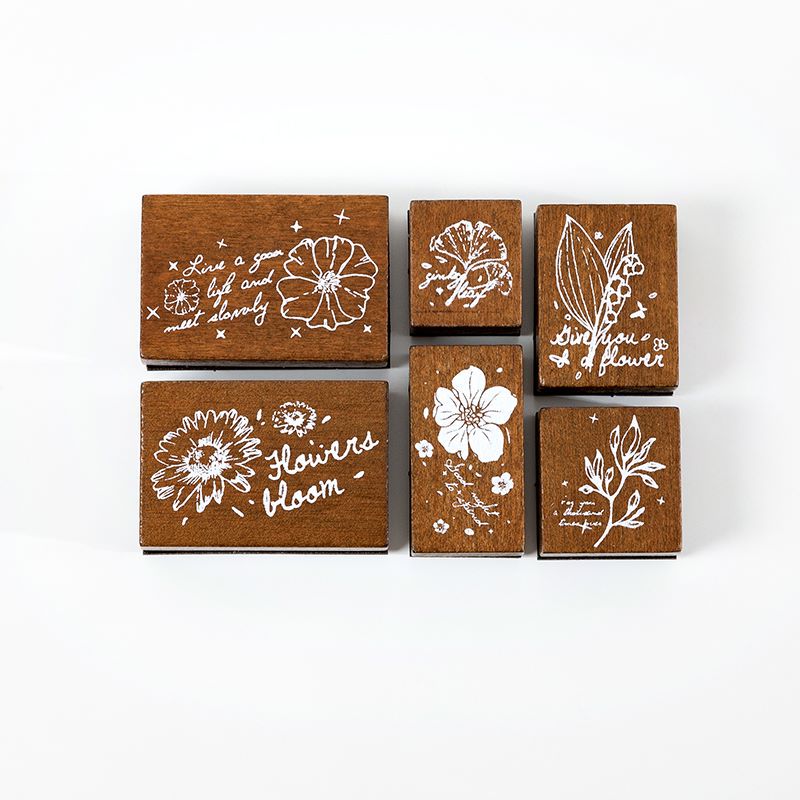Boxed Lotus Wood Stamp Set
