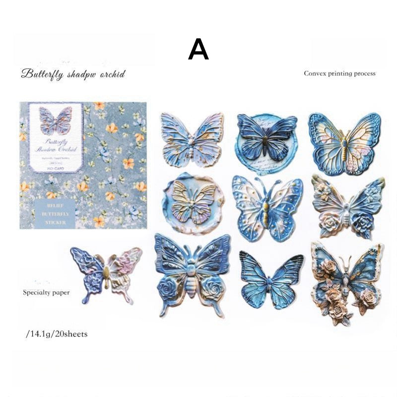 Butterfly Mail Embossed Stickers