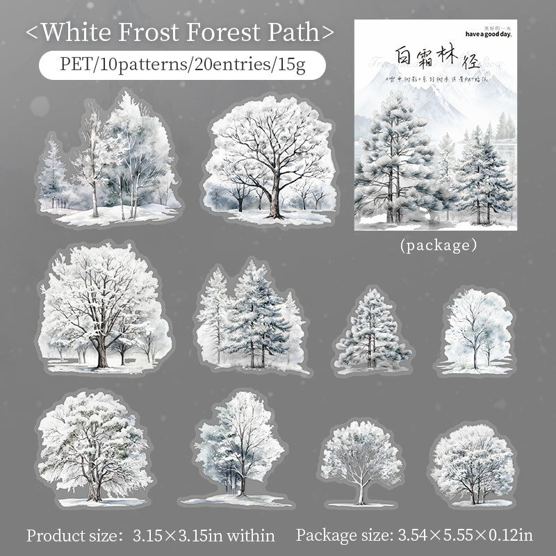 Snowy Tree Shadows Sticker