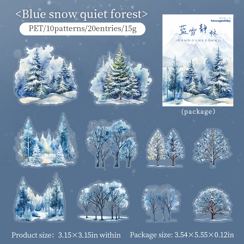 Snowy Tree Shadows Sticker