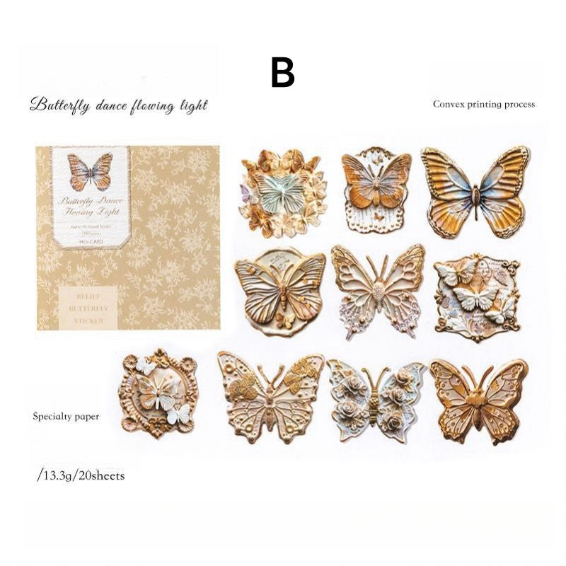 Butterfly Mail Embossed Stickers