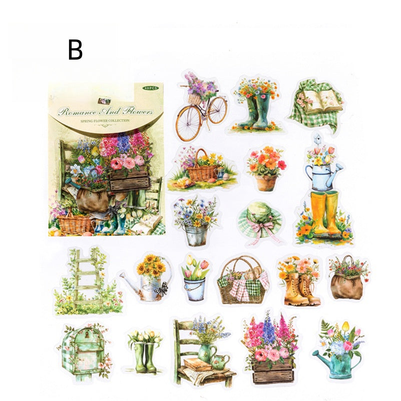 Floral Meadow Sticker 40pcs