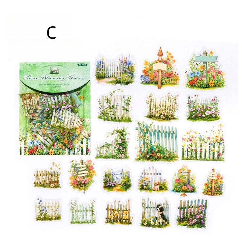 Floral Meadow Sticker 40pcs