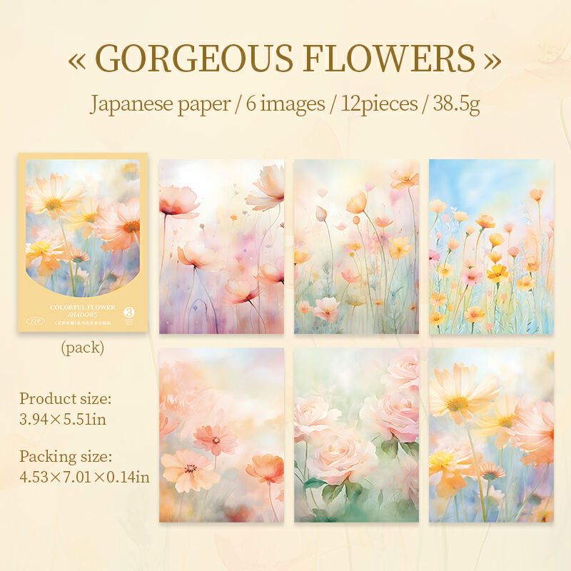 Radiant Floral Shadows Paper