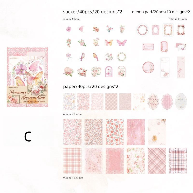 Retro Watercolor Floral Material Pack