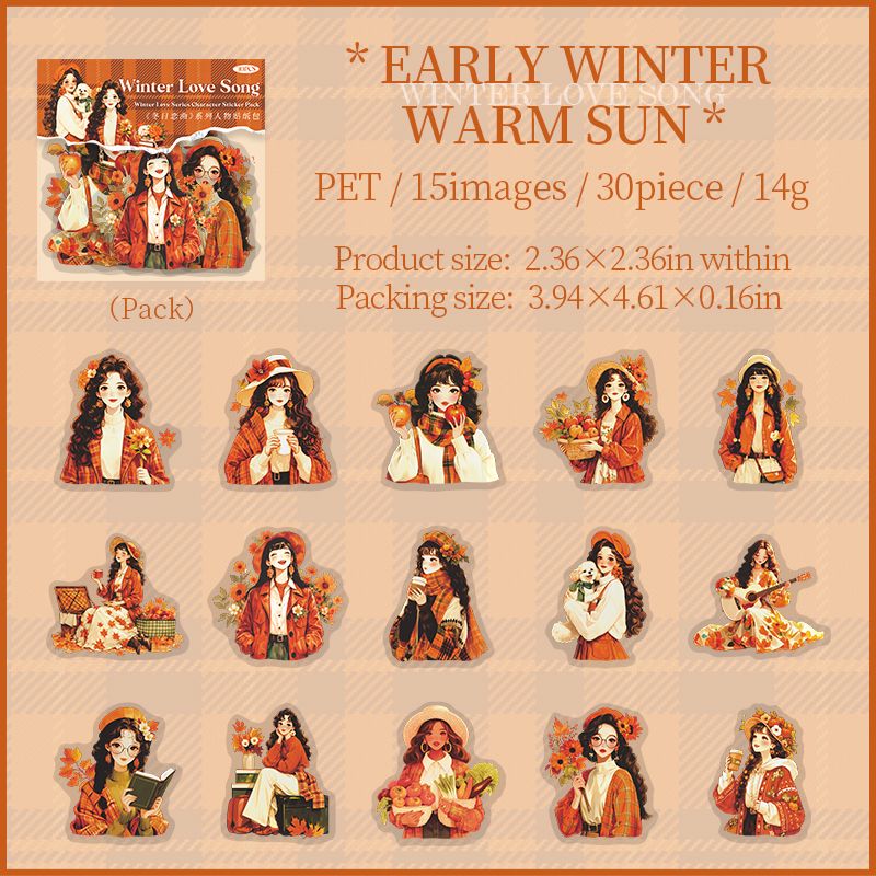 Winter Serenade Girl Stickers