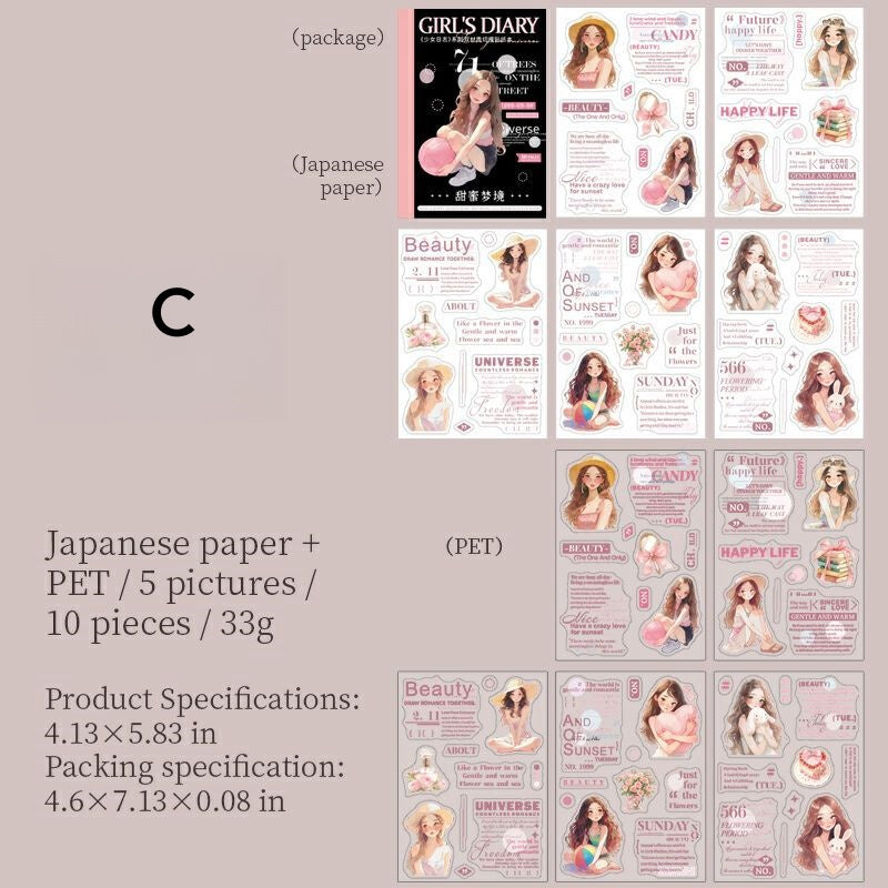 Girl's Diary Sticker Book