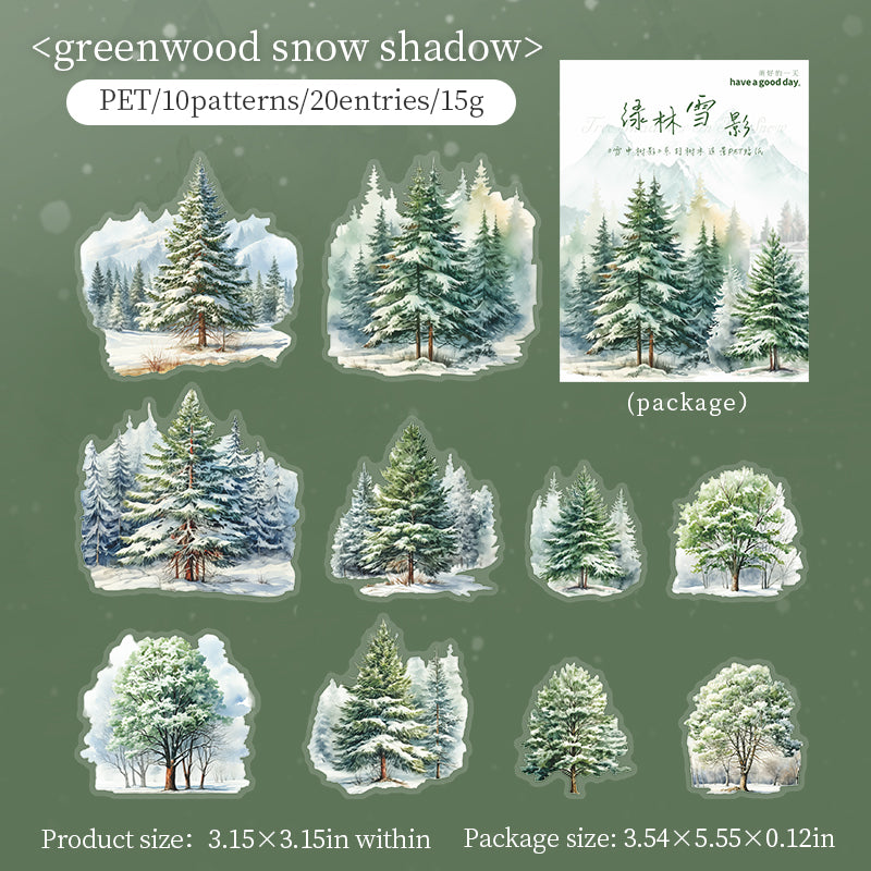 Snowy Tree Shadows Sticker