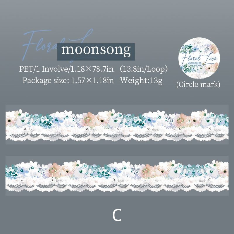 Watercolor Floral  Lace Tape