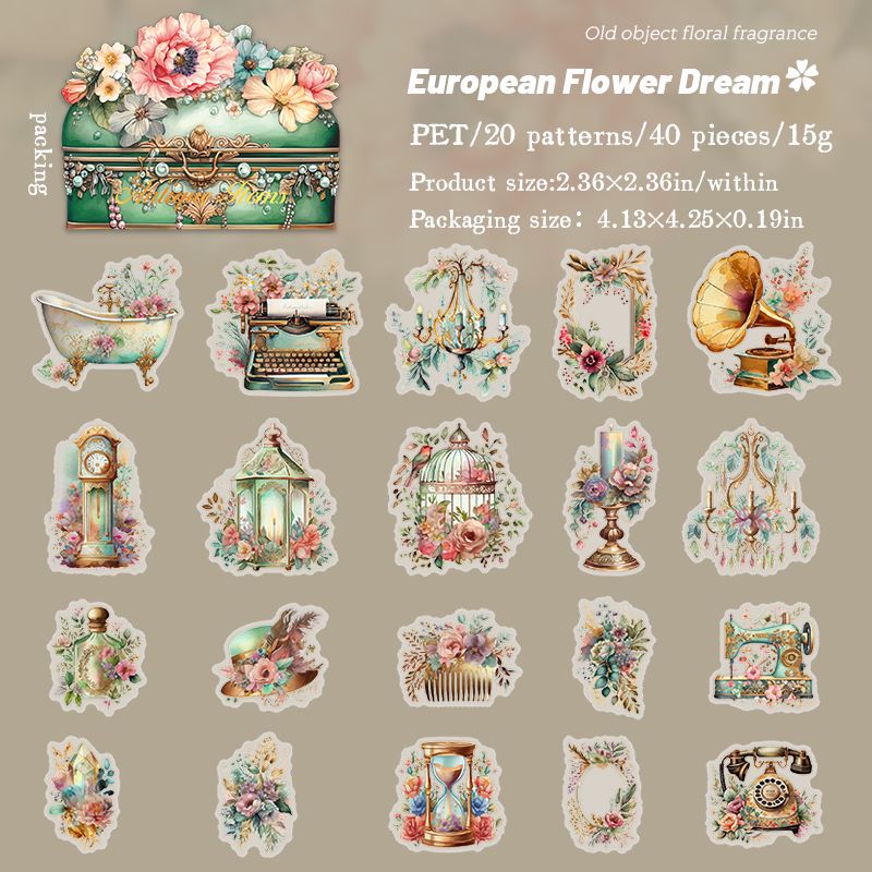 Old Object Floral Fragrance Sticker