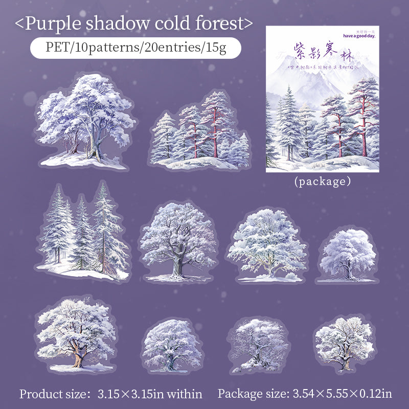 Snowy Tree Shadows Sticker