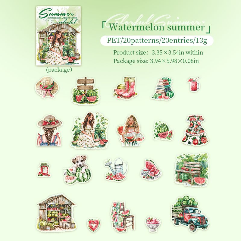 Colorful Summer Fruit Character Stickers