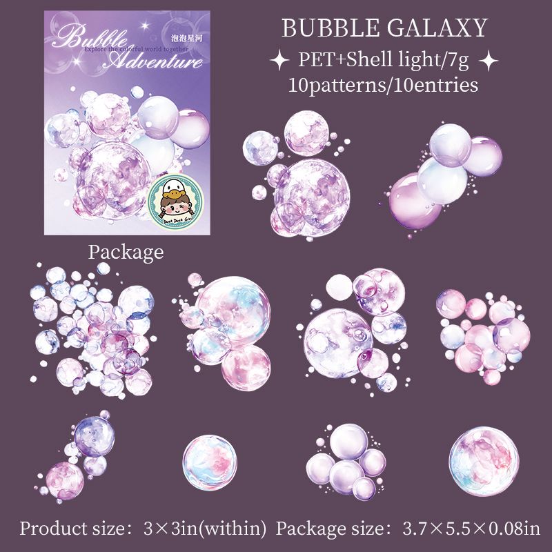 Bubble Adventure Sticker 10pcs