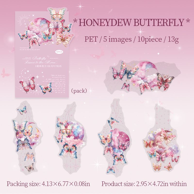 Butterfly Moon Sticker